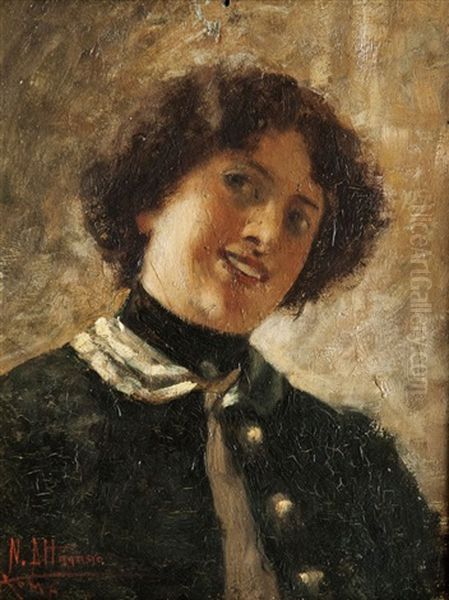 Ritratto Di Signora Oil Painting by Natale Attanasio