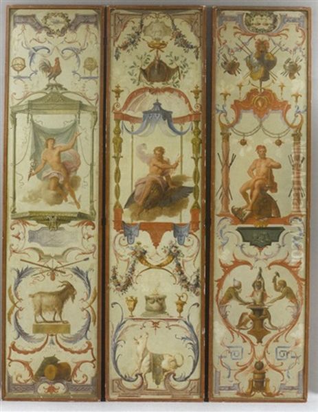 Tapestry Cartoon (+ 5 Others; Set Of 6 From Les Douze Mois Grotesques) Oil Painting by Claude III Audran