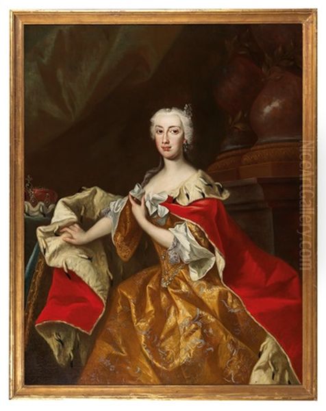 Portrait Of Archduchess Maria Anna Of Austria Oil Painting by Johann-Gottfried Auerbach