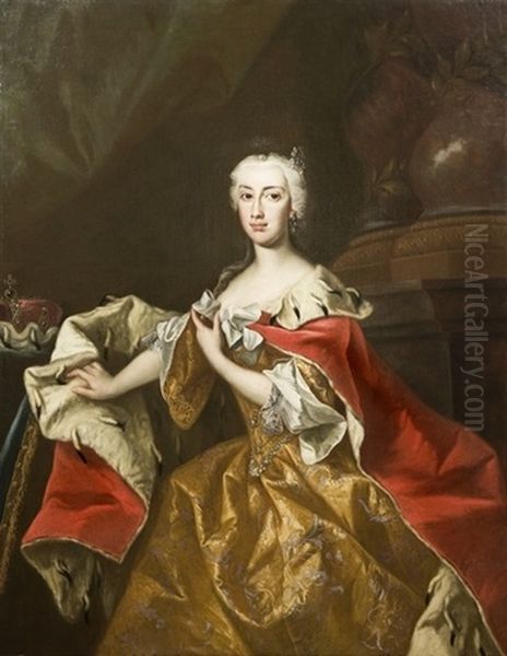 Ritratto Dell'arciduchessa Maria Anna Di Austria Oil Painting by Johann-Gottfried Auerbach