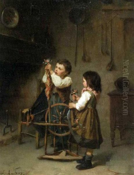 La Fete Du Rouet Oil Painting by Alexandre Auffray