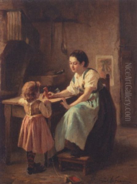 Little Helper Oil Painting by Joseph Athanase Aufray