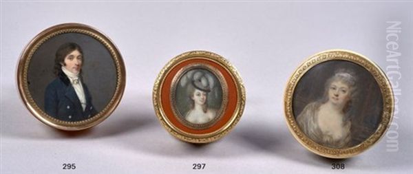 Femme Sur Fond De Colonnade Oil Painting by Jacques-Jean- Baptiste Augustin