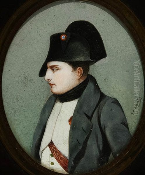 Miniature Portrait Of Napoleon Oil Painting by Jacques-Jean- Baptiste Augustin