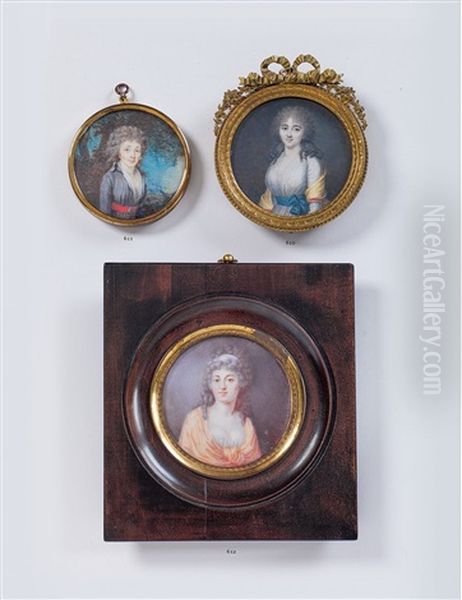 Portrait Of A Young Lady Oil Painting by Jacques-Jean- Baptiste Augustin