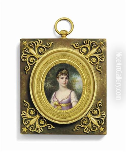 Josephine De Beauharnais (1763-1814), Empress Of The French And Queen Of Italy Oil Painting by Jacques-Jean- Baptiste Augustin