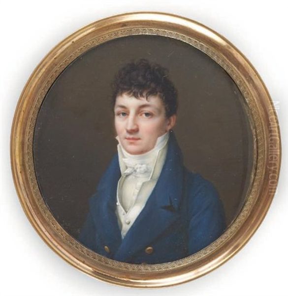 Portrait Du Baron Antoine-isaac Silvestre De Sacy Oil Painting by Jacques-Jean- Baptiste Augustin