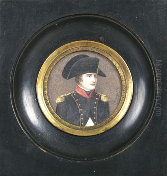 Miniature Portrait Of Napoleon Oil Painting by Jacques-Jean- Baptiste Augustin