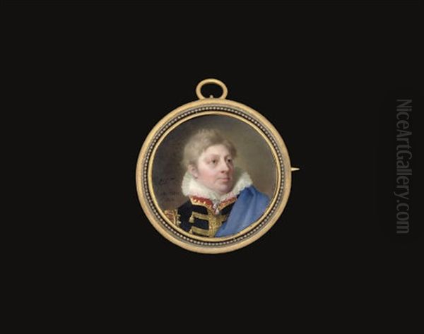 William, 3rd Viscount Courtenay, Later 9th Earl Of Devon Oil Painting by Jacques-Jean- Baptiste Augustin