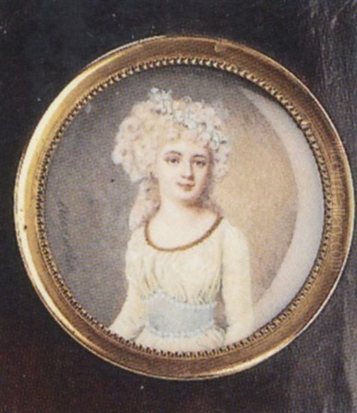 Portrait De Femme Oil Painting by Jacques-Jean- Baptiste Augustin