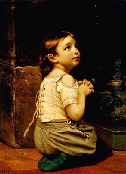 Christmas Clogs Oil Painting by Joseph Nichols Hippolyte Aussandon