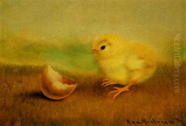 Curious Chick Oil Painting by Ben Austrian
