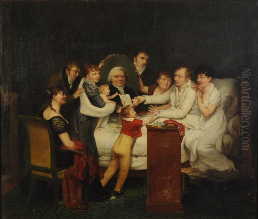 Monsieur Picard Et Sa Famille Oil Painting by Pauline Auzou