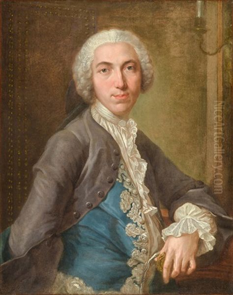 Retrato De Un Gentil Hombre Oil Painting by Jacques-Andre-Joseph Aved