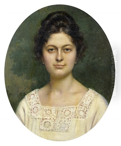 Andree Colette Hubert, Petite Fille De Jules Aviat Oil Painting by Jules Charles Aviat