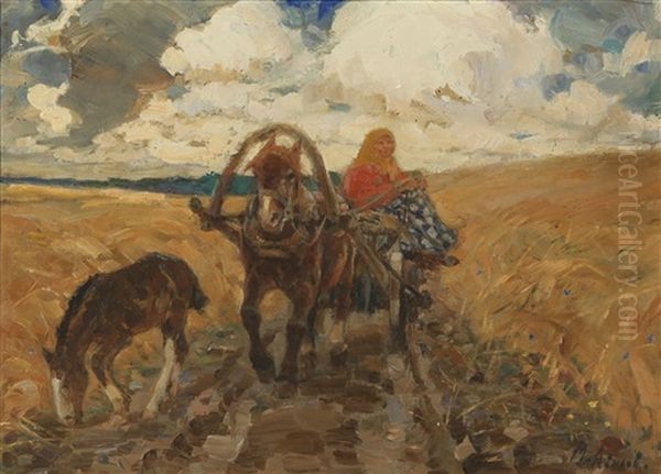 In The Field Oil Painting by Mikhail Ivanovitch Avilov