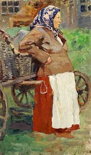 En Russisk Bondekone Fra Perm Oil Painting by Mikhail Ivanovitch Avilov