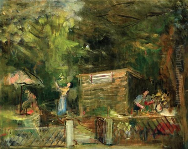 The Flower Market Oil Painting by Aharon Avni