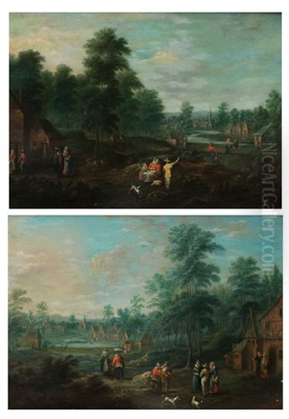 Landschaften (2) Oil Painting by Peeter Van Avont