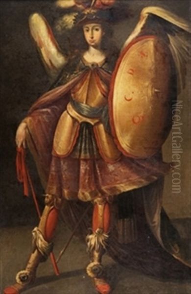 Arcangel San Miguel Oil Painting by Bernabe Ayala