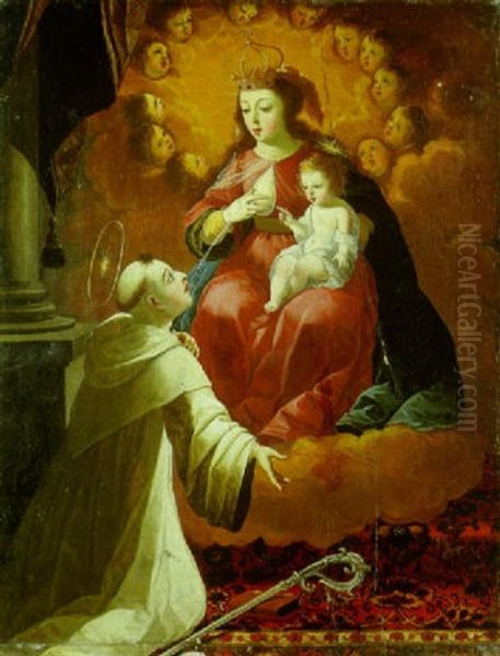La Lactation De Saint Bernard Oil Painting by Josefa De Ayala
