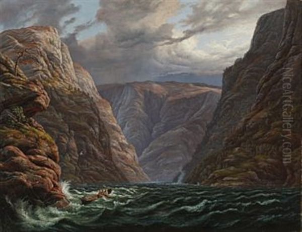Fjordparti Oil Painting by Knud (Andreassen) Baade