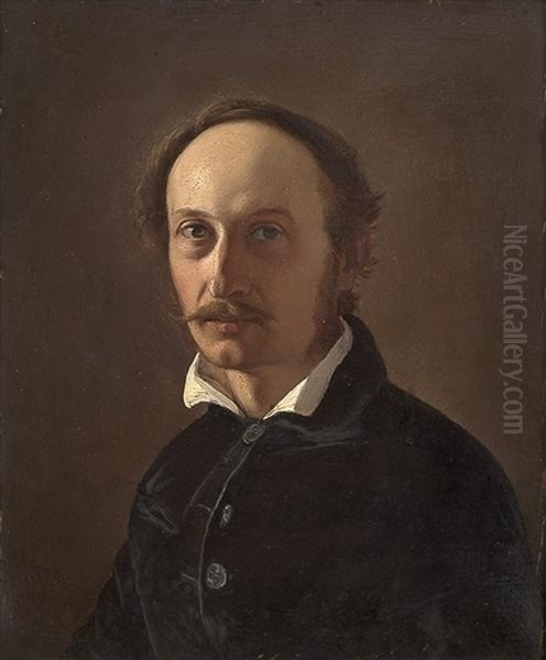 Selvportrett Oil Painting by Knud (Andreassen) Baade