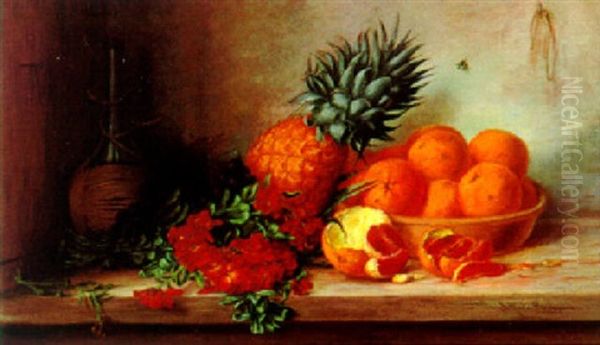 Stilleben Mit Goldlack Und Sudfruchten Oil Painting by Alfrida Baadsgaard