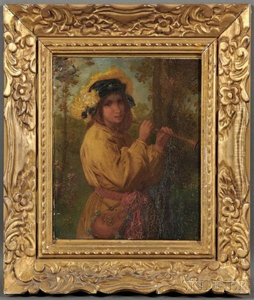 The Flute Player Oil Painting by William (P.) Babcock