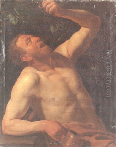 Bacchant In Halbfigur Oil Painting by Dirck Van Baburen
