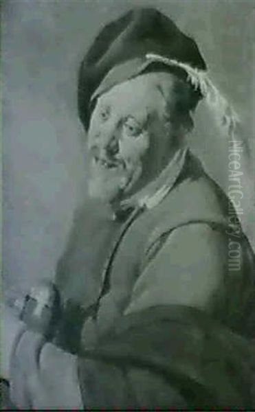 Figure D'homme Au Chapeau A Plume Oil Painting by Dirck Van Baburen