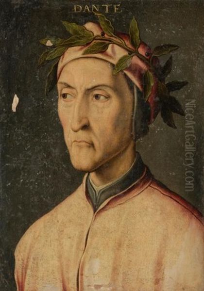 Portrait De Dante Alighieri Oil Painting by Francesco Ubertini Bacchiacca II