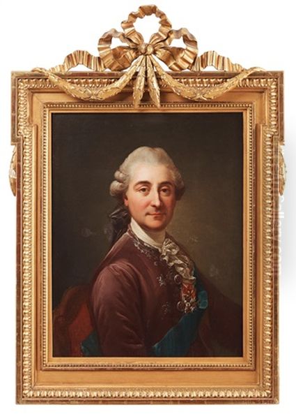 Count Stanislaw Poniatowski As King August Ii Of Poland Oil Painting by Marcello Bacciarelli