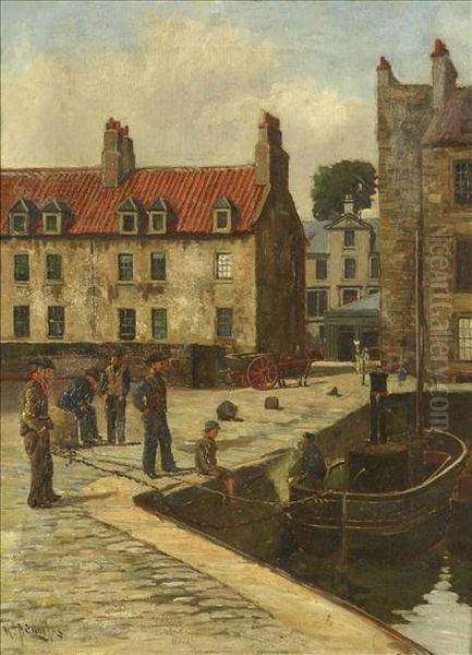 The Canal Basin Oil Painting by William Adam