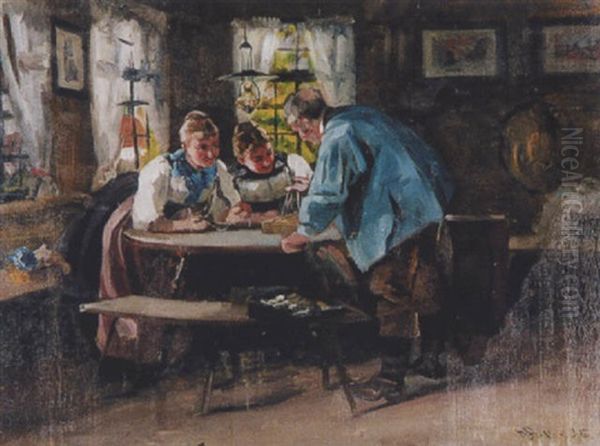 Der Hausierer Oil Painting by Hans Bachmann