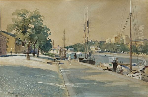 Turku Oil Painting by Hugo Backmansson