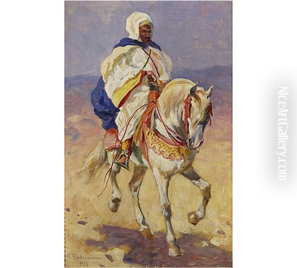 Rider Oil Painting by Hugo Backmansson