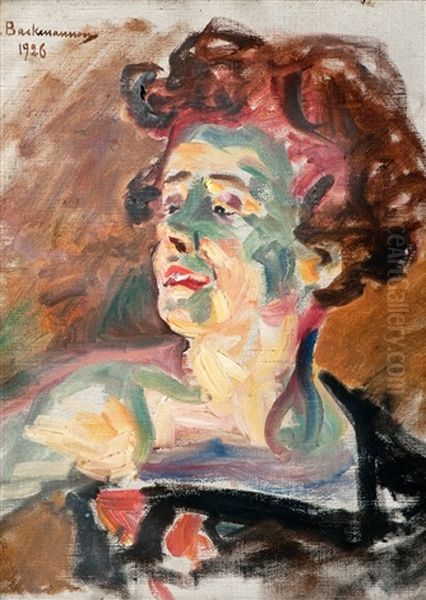 Portrait Of A Woman Oil Painting by Hugo Backmansson