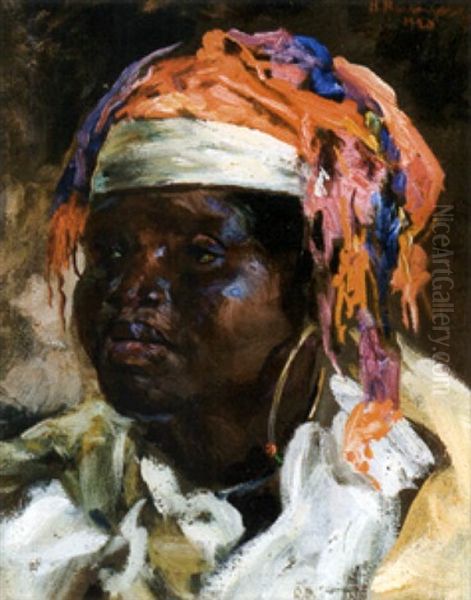 Portrait De Femme Oil Painting by Hugo Backmansson