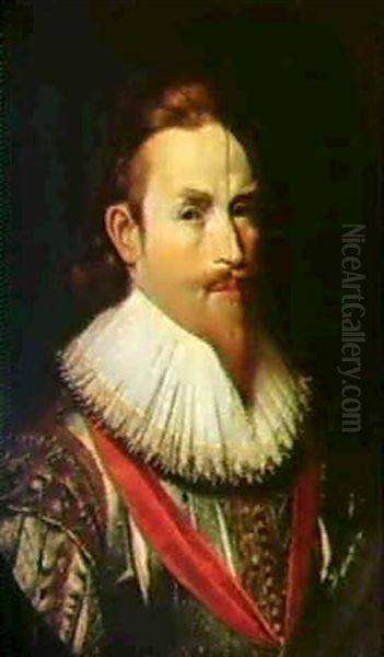 Portrait Of The Artist Oil Painting by Sir Nathaniel Bacon