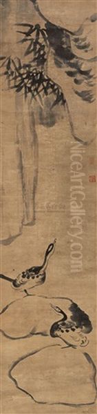 Duck Oil Painting by Bada Shanren