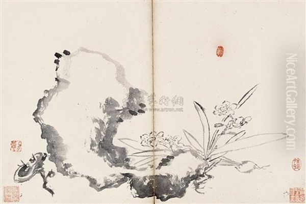 Narcissus Oil Painting by Bada Shanren