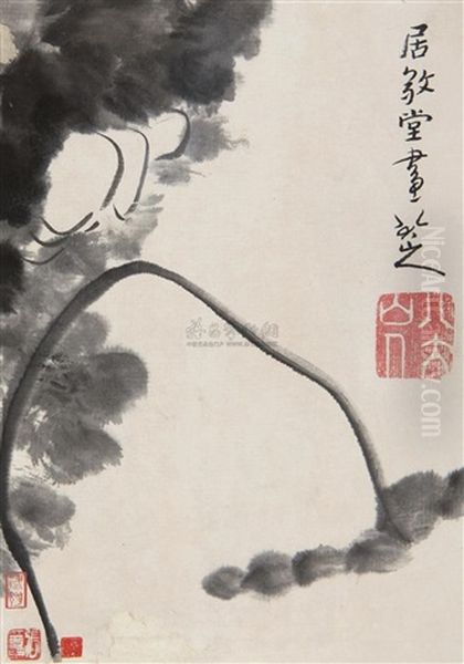 Lotus Oil Painting by Bada Shanren