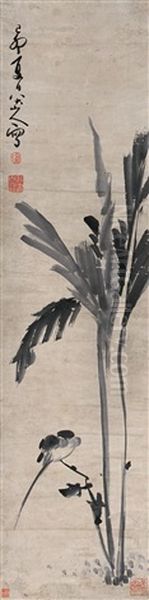 Flowers And Insects Oil Painting by Bada Shanren