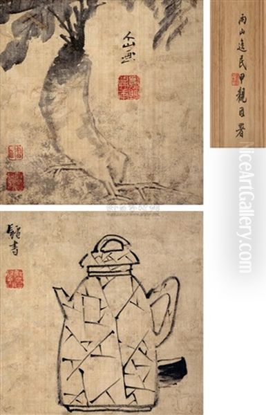 Teapot, Vegetable Oil Painting by Bada Shanren