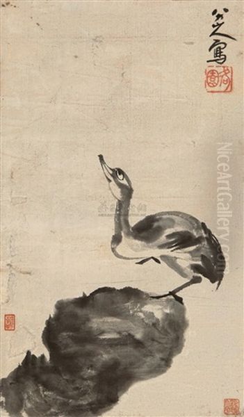 Wild Goose Oil Painting by Bada Shanren