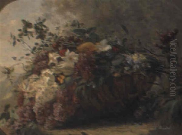 Blumenstilleben Oil Painting by Jules Louis Badel