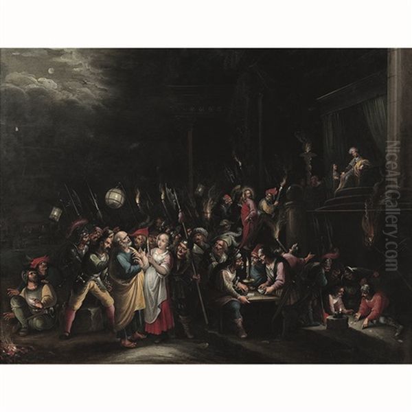 Le Reniement De Saint Pierre Oil Painting by Cornelis de Baellieur