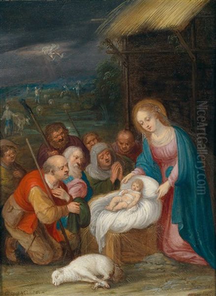 Die Anbetung Der Hirten Oil Painting by Cornelis de Baellieur