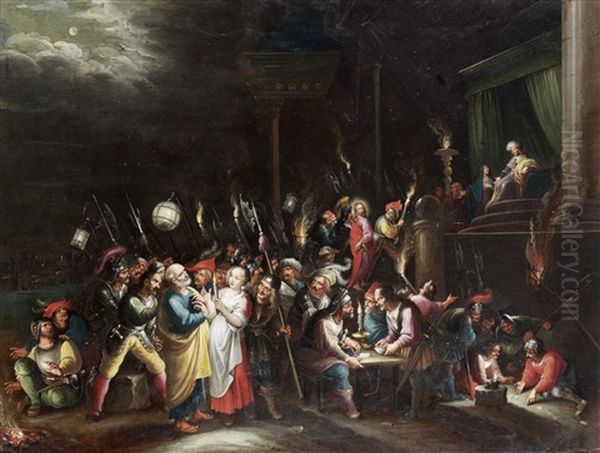 The Denial Of Saint Peter Oil Painting by Cornelis de Baellieur